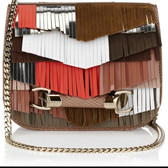 Jimmy Choo Zadie Fringe Elaphe Leather Crossbody - Picture 3 of 14